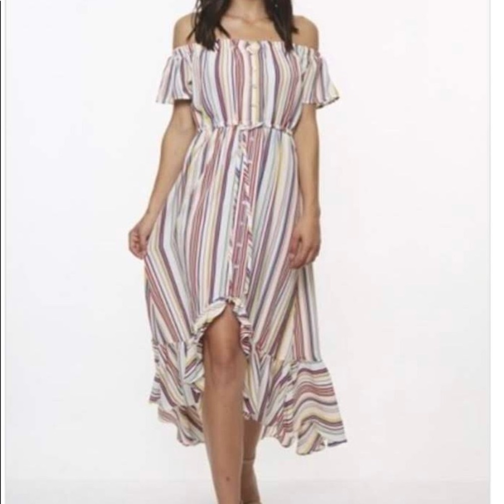 Ruffled Chiffon high low dress